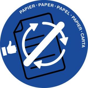 Papierkorb Deckel Papier blau