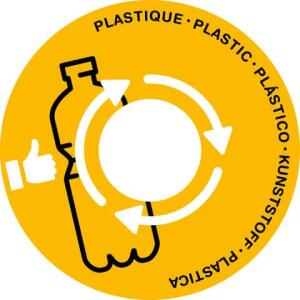 Papierkorb Deckel Kunststoff gelb