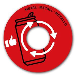 Papierkorb Deckel Metall rot