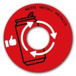 Papierkorb Deckel Metall rot