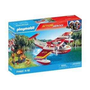 playmobil  Feuerwehrflugzeug, mit befüllbarem Wassertank und Löschfunktion, 30x40x10cm,, ab 4 Jahren