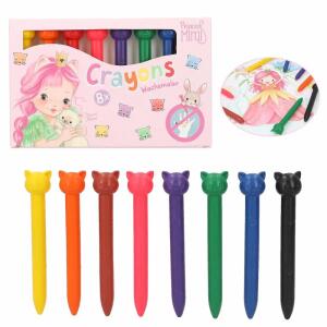 Wachsmaler Princess Mimi  mit Topper 8 Farben 8er, Farben: gelb, orange, braun, rot, lila, grün, blau,, schwarz, ab 4 Jahren,, Depesche