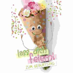 Glückwunschkarte  Geburtstag/Blumenstrauß