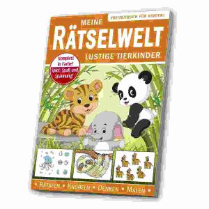 Rätsel für Kinder  Tierwelt, 96 Seiten mit Rätseln, 16,5x23,5cm