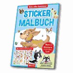 Sticker Malbuch  Hundekinder, 64 Seiten (32 Seiten...