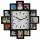 Wanduhr  mit 12 Bilderrahmen 21cm, 4 Fotos 7x9cm, 8 Fotos 7x6cm, excl. Batterien