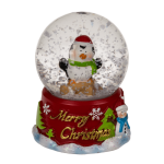 OOTB Schneekugel Weihnachtsfigur auf rotem &
