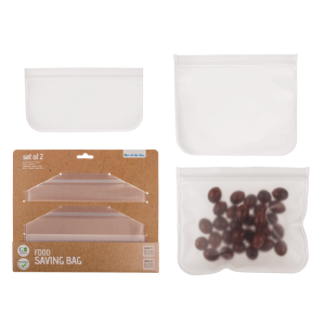Lebensmittelbeutel, wiederverwendbar, 2er Set 22 x 12 cm & 22 x 18 cm
