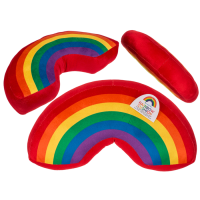 Plüsch-Kissen in U-Form, Regenbogenfarben,