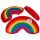 Plüsch-Kissen in U-Form, Regenbogenfarben,