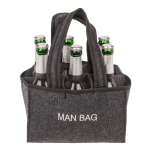 Flaschentasche Filz mit 6 Fächern, MAN BAG, ca. 24 x 15 cm