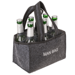 Flaschentasche Filz mit 6 Fächern, MAN BAG, ca. 24 x 15 cm