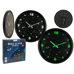 OOTB Wanduhr Space leuchtet im Dunkeln