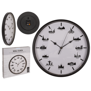OOTB Wanduhr Skylines 30 x 30 x 38 cm