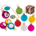 Portrait-Baumkugel, Fotoklebe-Pad & Christmas 4 cm, 6-farbig sortiert