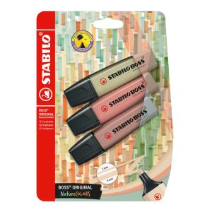STABILO BOSS ORIGINAL NatureCOLORS 3er Blister (schlammgrün, umbra, siena)