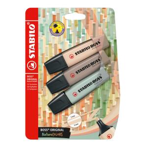 STABILO BOSS ORIGINAL NatureCOLORS 3er Blister (grünerde, beige, warmgrau)