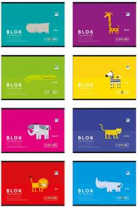Interdruk Baupapierblock mit gefärbten Blättern A4 10 180G BeBe Kids