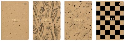 Interdruk Notizheft A5 60 Blatt kariert 70g/m²  Einband Kraftpapier 1 Stück