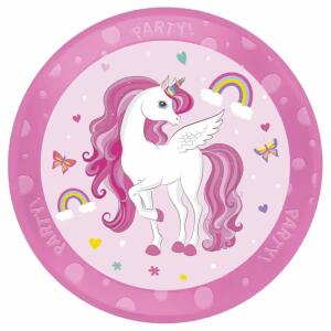 Partyteller Einhorn D21cm  wiederverwendbar,, Procos PROCOS