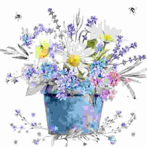 Serviette 33x33cm  Fleurs des Champs, 3-lagig, 20 Stück,, ti-flair; Jet JET PAPIER GMBH