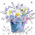 Serviette 33x33cm  Fleurs des Champs, 3-lagig, 20...