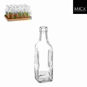 Glasflasche Skipp 21x6cm  transparent Edelman