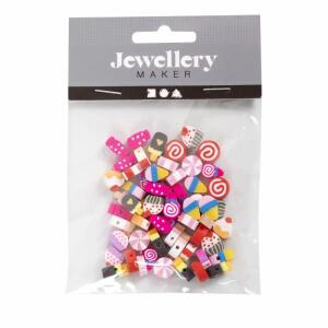 Figurperlen Süßigkeiten  Kuchen Eis 1,5x10mm 60er, mit vertikaler Öffnung für selbst gemachten Schmuck,, Creativ Company CREATIV COMPANY