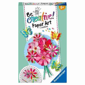 Bastelset BeCreative  Paper Art, Blumen und Schmetterlinge,, Set zum Basteln von 6 Blumen und 3 Schmetterlinge,, inklusive Anleitung, ab 6 Jahren,, Ravensburger RAVENSBURGER