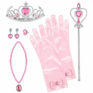 Prinzessinen-Set rosa  Tiara, Handschuhe, Halskette, Ohrringe, Zepter, Ring,, WIDMANN WIDMANN S.R.L.