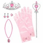 Prinzessinen-Set rosa  Tiara, Handschuhe, Halskette,...