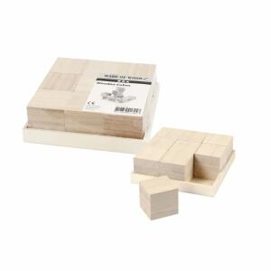 Holzwürfel 4x4x4cm 9er  mit Holztablett,, Creativ Company CREATIV COMPANY