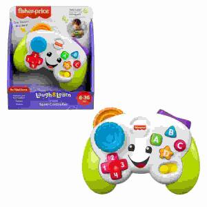Fisher-Price Lernspaß  Spielcontroller, Videospiel-Attrappe mit zwei "Gaming"-Modi,, lustige Aktivitäten und spannende Lieder und Sätze,, mit beweglichen Joystick, sowie ABCD- und Zahlentasten,, um Lichter, Musik und Geräusche zu aktivieren, 3x AAA Batter