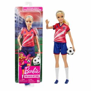 Barbie Fußballspielerin  blond im roten Trikot MATTEL GMBH