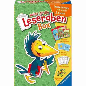 Deine große Leseraben Box  3 Bücher, memory, Silben-Quartett und Puzzle, ab 6 Jahren,, Ravensburger RAVENSBURGER