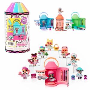 L.O.L. Surprise! Loves  CRAYOLA Color Me PDQ, Color Me Studio Asst; Püppchen mit Überraschungen im, Crayola Design, Verpackung wird zu einem Fashion-Studio,, Papier-Kleidung zum Verzieren mit den Accessoires aus, Wachsmalkreide, ab 3 Jahren, MGA MGA