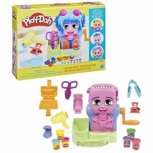 Play-Doh Wilder Friseur  Hair Stylin Salon, Inhalt: 6xKnete je 56g, Lockenföhn, Irokesenform,, Crimper, 2x Platten, ab 3 Jahren, Hasbro HASBRO EUROPEAN