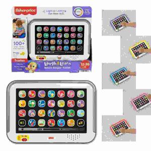 Fisher-Price Lernspaß  Tablett, interaktive Computer-Attrappe für Kleinkinder,, mit über 28 "App"-Tasten für bunte Lichter, über 100 Lieder,, Geräusche und Sätze,, 3x AAA Batterien enthalten MATTEL GMBH
