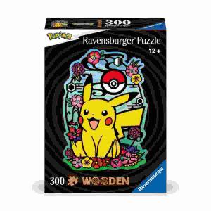 Puzzle Pokemon Pikachu  300 Teile, aus Holz, mit kleinen Holzfiguren, ab 12 Jahren,, Ravensburger RAVENSBURGER