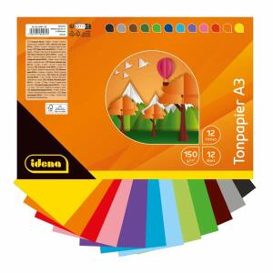 Idena Tonpapier A3 130g  12 Farben FSC-Mix IDENA
