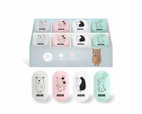 4x Interdruk Radiergummi Oval BeBe Pastellfarben in 4 Motiven