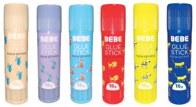 6x Interdruk Klebestift Klebestic 15g BeBe Kids in 6 Motiven