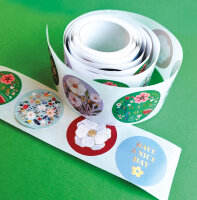 2x Interdruk Stickerrolle/Aufkleberrolle Blumen in 2 Motiven