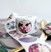 2x Interdruk Stickerrolle/Aufkleberrolle Blumen in 2 Motiven