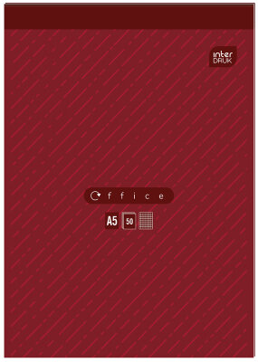 Interdruk 10x Briefblock A5 kariert 50 Blatt 70g/m² rot