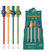 Interdruk 4x Radierbarer Kugelschreiber mit Kappe Dinosaurier 4 Motive