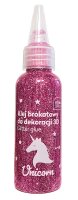 6x Interdruk Glitzerkleber 3D Einhorn in 6 Glitterfarben a 50ml