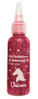 6x Interdruk Glitzerkleber 3D Einhorn in 6 Glitterfarben a 50ml