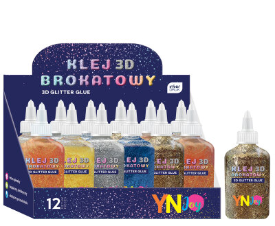 Interdruk Glitzerkleber 3D 6x40g 1 Stück in 6 Farben
