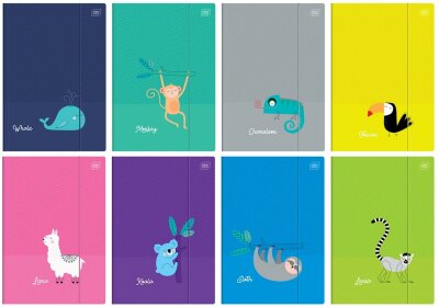 10x Interdruk Sammelmappe mit Gummiband A4+ BeBe Kids Tropic